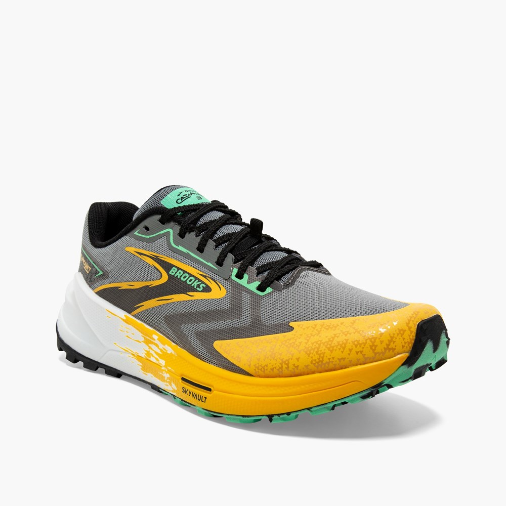 Chaussure Trail Running Brooks Catamount 3 Speed Citron Vert Olive Homme | NKD-1982486